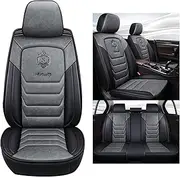 YOUFOX Car Seat Covers Universal Set for Volkswagen Amarok Jetta Tiguan Santana Variant Lamando Lavida Vista Car Accessories Black Grey