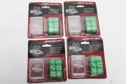 4 Packs of 6 Monster Protectors Green 16mm Gaming Dice with Carrying Box
