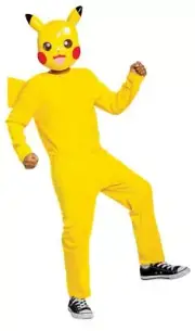 Pokemon Pikachu Halloween Costume Size Large 10-12 Disguise Mask Kid Youth NEW