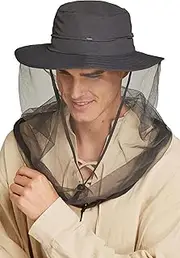 [Gionforsy] Bug Hat with netting Safari Mesh Hats Sun Protection Fishing Hat Outdoors for Men Women