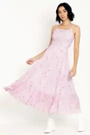 Black Milk WHITE SWAN TIE UP PICNIC MIDAXI DRESS