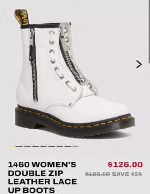 Dr. Martens 1460 Twin Zip White New Size 8 Vietnam