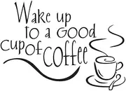 ANDRESLAD 1Set Cafe Wallpaper Wall Decals Stylish Coffee Cup Letter Design Stickers for Smooth Walls Windows Tiles Easy Application Removal for Home Coffee Shop Decor