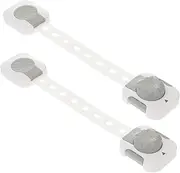 FOYTOKI 2 PC Multifunction Security Lock Grey Protective Wardrobe Lock for Cupboard Fridge Pinch Hand Device to Keep Safe