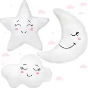 @ Cloud Rainbow Sun Moon Star Shaped Pillow Nursery For Baby Room 3 Pcs