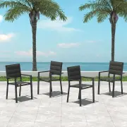 John Aluminium Charcoal Outdoor Dining Chair 4-Piece Set