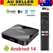 ATV Android 14 Smart TV Box 2GB/4GB WIFI Voice Remote Media Player Set Top Box
