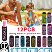 12PCS Icy Pole Holder Cooler Sleeve Stubby Ice Pop Block Cover Popsicle Kits AU