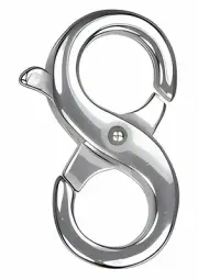 Double Opening Sterling Silver Infinity Figure Eight Lobster Clasp 15mm x 10m...