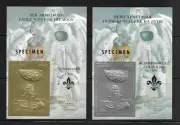 ABJASIA 1994, SERIE DOS VALORES PLATA Y ORO - APOLO/ARMSTRONG, SPECIMEN. MNH.