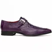 Marco Di Milano Toluca Crocodile & Lizard Monk Strap Purple