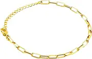Waterproof Gold Plated Paperclip Chain, Two Lengths - Bracelet or Necklace, Razzberry Designer Jewellery, 316 Stainless Steel, with included Gift Pouch
