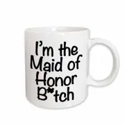 3dRose Im the maid of honor btch, Black Mug