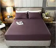 [BoNene] Queen Sheets 1 pc 100% Pure Cotton Fitted Bed Sheet Single Twin Double Queen King Bed Sheet with Elastic Bottom Sheet Cotton Queen Sheet Set (Color : Type 3, Size : 180x200x25cm)