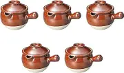 Set of 5, Yukihei No. 12 [7.3 x 7.3 x 6.6 inches (18.5 x 18.5 x 16.7 cm), 2200cc | Rice Pottery (Earth) Direct Fire, Setomonohonpo,