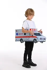 JUST FOR PARTY-Ambulance Dress-up - with Simulated Ambulance Lights and Sounds, Suitable for 5-7 Years Boys &Girls