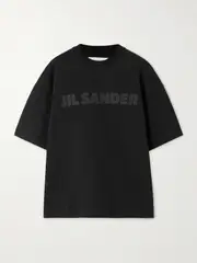 [Jil Sander] Jil Sander - Printed Cotton-jersey T-shirt - Black - small small Black