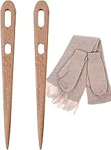Large Eye Needles for Hand Sewing - Big Two-Eyed Weaving Needle,Wooden Tapestry Needle, Knitting & Crochet Supplies for Easy Thread Sewing