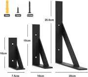Heavy Duty Shelf Bracket, 200 X 255 Mm, Black Shelf Bracket, Shelf Support, A...