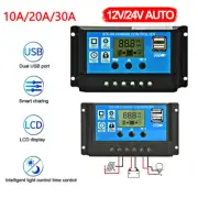 Dual USB Solar Battery Controller 12V/24V Solar Regulator Panel Controller PWM