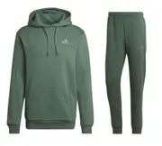 Adidas Mens Hoodie And Trackies Stadium Badge Of Sport Green Tracksuit Set