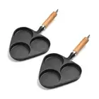 Soga 2X 3 Mold Cast Iron Fried Egg Pancake Omelette Non Stick Fry Pan
