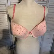 NWT Victoria Secret Lined Demi Bra 38 DD Peach/coral Color