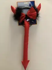 Halloween Costume Party Set - Red Devil Ears, Tail (NEW)