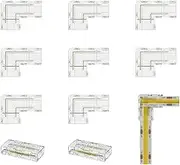 Biafiog 8mm COB Connector 8Pc L-Shaped/Corner Connector,2Pc Gapless Connectors for COB LED Strip Lights,NOT for 10mm Tape Lights