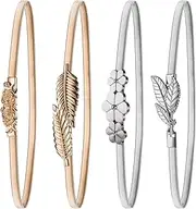 [Bememo] 4 Pieces Women Elastic Waist Belt