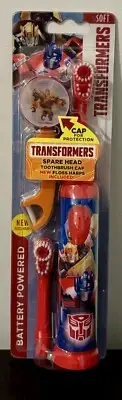 TRANSFORMERS Red Kids Battery Powered Soft Electric Toothbrush - Brand New