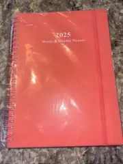2025 Planner - 6” X 8.5” Weekly Monthly Planner Spiral Bound, Pink New