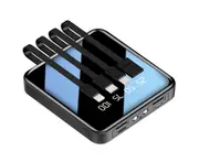 S45 Comes with 4 In 1 Mirror Digital Display Mobile Phone Power Bank 8000 MAh Mobile Power Charger with Multiple Outputs