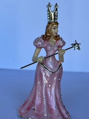 Ciel Collectables Fairy Trinket Box Hand Painted Pink Enamel & Swarovski Crystal