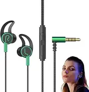 Earbuds with Microphone for Pc | in-Ear Wired Game Ear Buds with Detachable Dual Microphone | 3.5mm Noise Reduction Circuit in Ears Headphones for Game