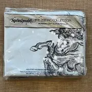 Vintage Astrology Design Springmaid Twin Flat Bedsheet Mythology Percale Sheet