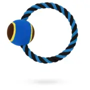 Durable Dog Rope Fetch Toy with Rubber Ball – Tough, Long-Lasting, Free Shipping