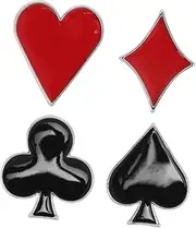 [FOMIYES] 4Pcs Decorative Brooch Pins Poker Theme Enamel Pins for Hats Backpacks Sweaters and Jackets Durable Fashionable Accessories Occasion
