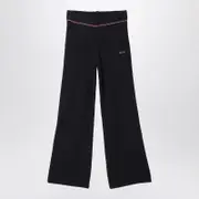 [Off-White™] Black ribbed trousers with logo 12 Y Black