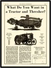 1929 Minneapolis Moline New Metal Sign: Model 17-30 Tractor & 28 x 46 Thresher