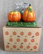 2021 Blue Sky Clayworks Pumpkin Patch Salt & Pepper Shaker Set Fall Thanksgiving