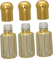 GRIRIW 3pcs Empty Roller Bottles for Perfume Refillable Glass Bottles with Unique Bead Roller Design for Essential Oils and Cosmetics Application