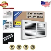 Efficient 2 Pack Baseboard Return Air Grilles - Fits 14x6 Duct Openings
