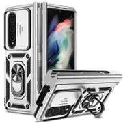 For Samsung Galaxy Z Fold4 5G Case PC+TPU Shockproof Phone Case with Ring Kickstand