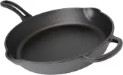 MIR-19052 10" Pre-Seasoned Ready to Use round Cast Iron Skillet with Helper Hand