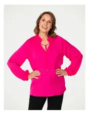 [Fella Hamilton] Shirred Detail Blouse in Pink