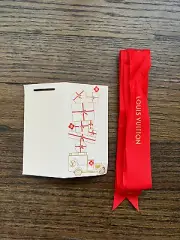 LOUIS VUITTON 2023 Holiday Vivienne Paper Gift Tag ~ 2”x4”, Red Ribbon ~50” Long