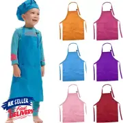 Plain Kids Adjustable Kitchen Smock Apron Craft Pocket