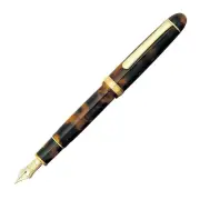 Platinum 3776 Celluloid Fountain Pen - Tortoise F Nib