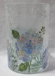 Yankee Candle Clear Crackle Large Jar Holder J/H HYDRANGEAS Flowers Floral